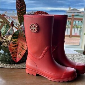 Tory Burch Burnt Orange Rain Boots